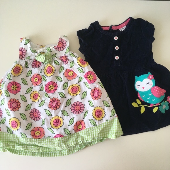 Set of 2 Infant Dresses (0-3M) - Picture 1 of 5